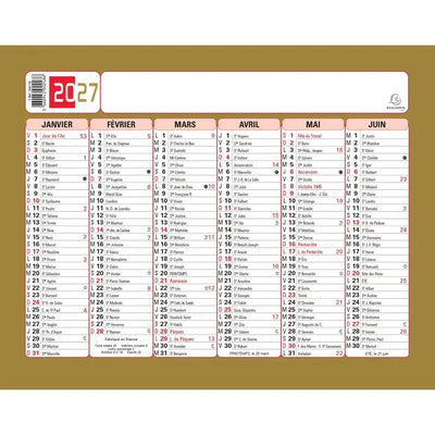 EXA Calendrier Tricolore Neutre 13x17-Calendrier-Exacompta-Papeterie du Dôme