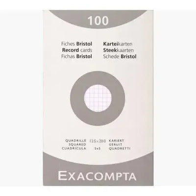 EXA Étui 100 Bristol 125x200-Bristol-Exacompta-Quadrillé 5x5-Papeterie du Dôme