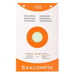 EXA Étui 100 Bristol 125x200-Bristol-Exacompta-Quadrillé 5x5 perforé Couleurs assorties-Papeterie du Dôme