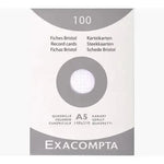 EXA Étui 100 Bristol 148x210-Bristol-Exacompta-Quadrillé 5x5-Papeterie du Dôme