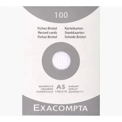 EXA Étui 100 Bristol 148x210-Bristol-Exacompta-Quadrillé 5x5-Papeterie du Dôme