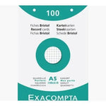 EXA Étui 100 Bristol 148x210-Bristol-Exacompta-Quadrillé 5x5 perforé-Papeterie du Dôme