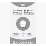 EXA Étui 100 Bristol 75x125-Bristol-Exacompta-Quadrillé 5x5-Papeterie du Dôme