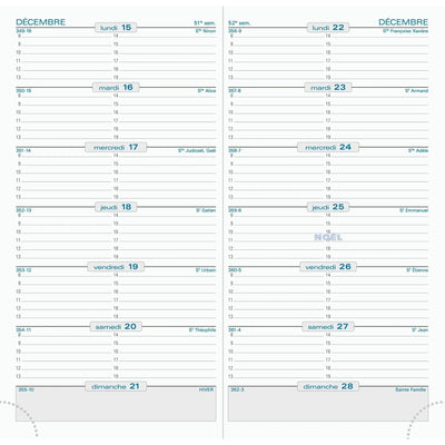 EXA Recharge Agenda SL 17 Semainier-Recharge Agenda-Exacompta-Papeterie du Dôme