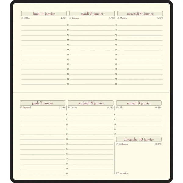 EXA Recharge Agenda Temporel 16 Semainier-Recharge Agenda-Exacompta-Papeterie du Dôme
