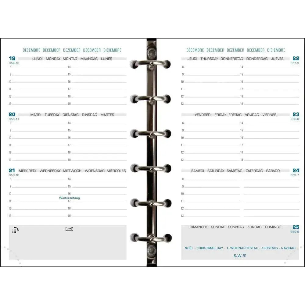 EXA Recharge Exatime 14 Sem/2Pages Horizontale SAD-Recharge Agenda-Exacompta-Papeterie du Dôme