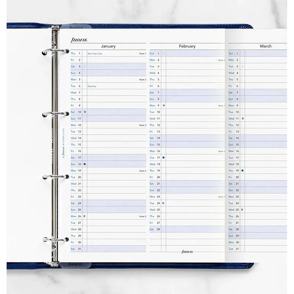FFX A4 Agenda Planning vertical en Anglais-Recharge Agenda-Filofax-Papeterie du Dôme