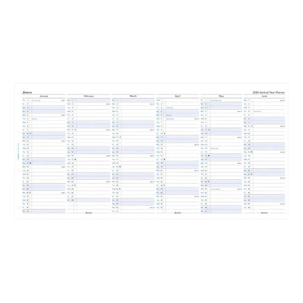 FFX A4 Agenda Planning vertical en Anglais-Recharge Agenda-Filofax-Papeterie du Dôme