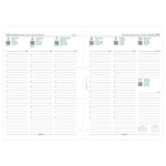 FFX A4 Agenda Semaine/2pages Verticale 5 Langues avec Heures-Recharge Agenda-Filofax-Papeterie du Dôme