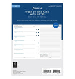 FFX A5 Agenda Semaine/1Page + Notes 5 Langues sans Heures-Recharge Agenda-Filofax-2027-Papeterie du Dôme
