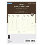 FFX A5 Agenda semaine/2 pages verticale. 5 langues Crème-Recharge Agenda-Filofax-2027-Papeterie du Dôme