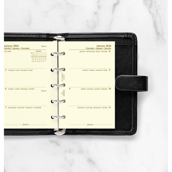 FFX Mini Agenda S/2P Crème 4 Langues-Recharge Agenda-Filofax-Papeterie du Dôme