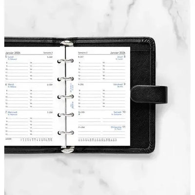 FFX Mini Agenda Semaine/2Pages FR-Recharge Agenda-Filofax-Papeterie du Dôme