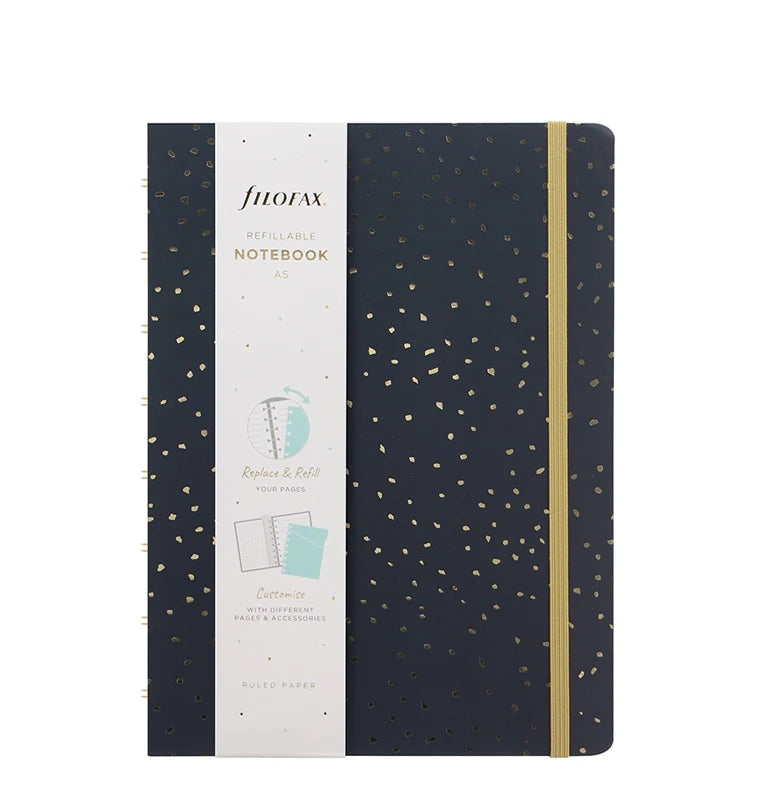 FFX Notebook Confetti A5-Notebook A5-Filofax-Charcoal-Papeterie du Dôme