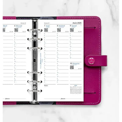 FFX Personal Agenda Août à Juillet Semaine/2 Pages Vertical FR-Recharge-Filofax-Papeterie du Dôme
