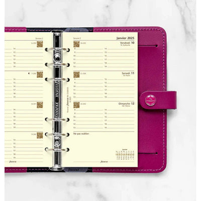 FFX Personal Agenda Semaine/2Pages Horizontal avec Heures Crème FR-Recharge Agenda-Filofax-Papeterie du Dôme