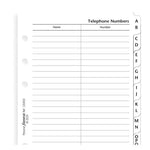 FFX Personal Feuilles Lignées Index Alphabetique Nom/Adresse Slimline (2 lettres)-Recharge-Filofax-Papeterie du Dôme