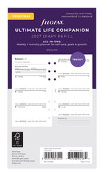 FFX Personal Recharge Semaine/2 Pages Trendy Ultimate Life Companion-Recharge Agenda-Filofax-Personal-2027-Papeterie du Dôme