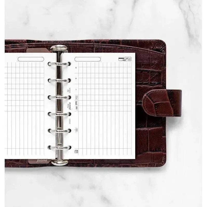 FFX Pocket Accessoire Feuilles Finances Symboles-Recharge-Filofax-Papeterie du Dôme