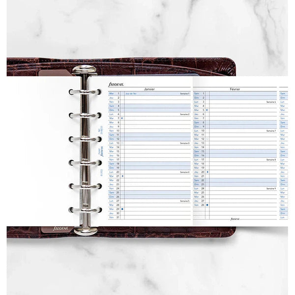 FFX Pocket Agenda Planning Vertical en Français-Recharge-Filofax-Papeterie du Dôme