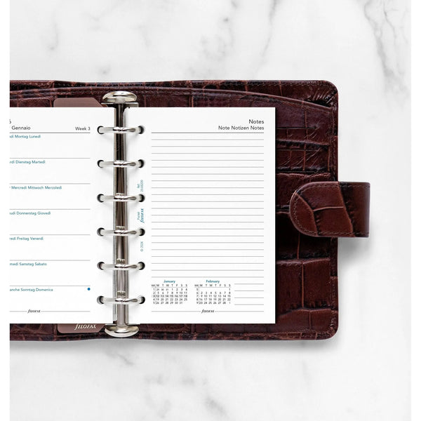 FFX Pocket Agenda semaine/1page + Notes 4 langues sans heures-Recharge Agenda-Filofax-Papeterie du Dôme