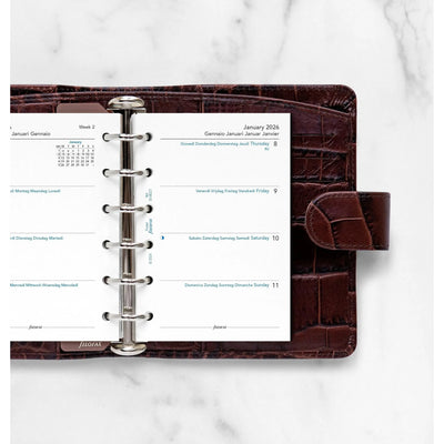 FFX Pocket Agenda semaine/2pages sans heures Blanches-Recharge-Filofax-Papeterie du Dôme