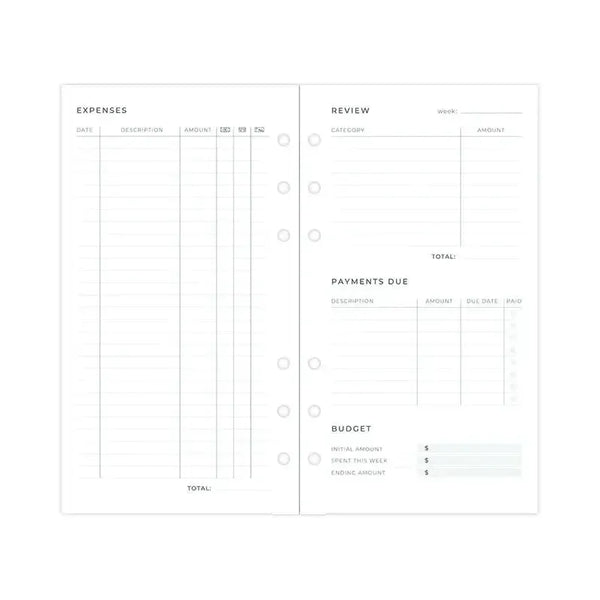 FFX Recharge Personal Depenses Minimal-Recharge-Filofax-Papeterie du Dôme