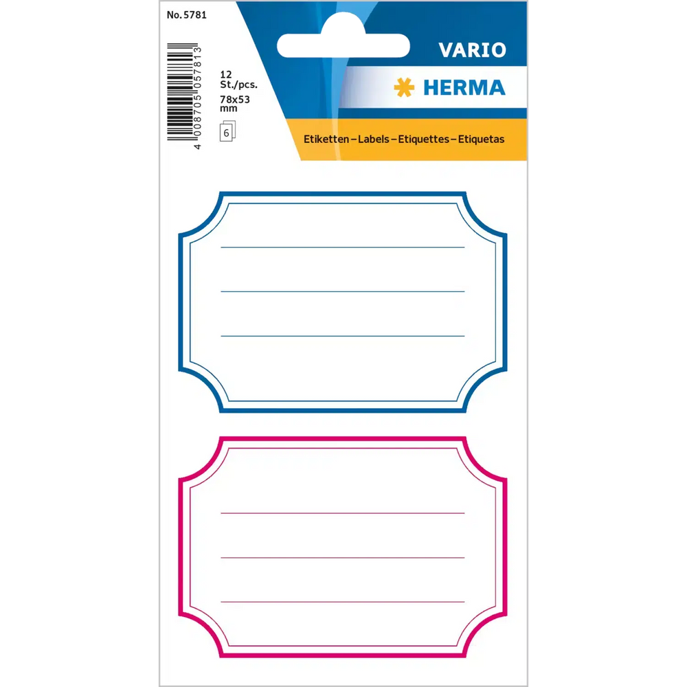 HRM Etiquettes Scolaires-Étiquettes-Herma-Bleu / Rouge-Papeterie du Dôme