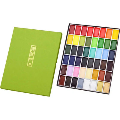 KUR Boîte d'Aquarelles Gansai 48 Godets-Aquarelle-Kuretake-Semi opaque-Papeterie du Dôme