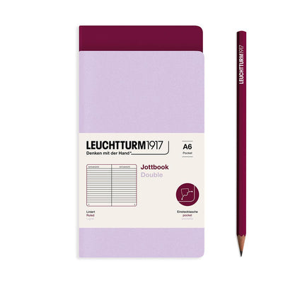 LCHT A6 Jottbook double pack-Carnet-Leuchtturm 1917-Lilac et Port Red-A6-Ligné-Papeterie du Dôme