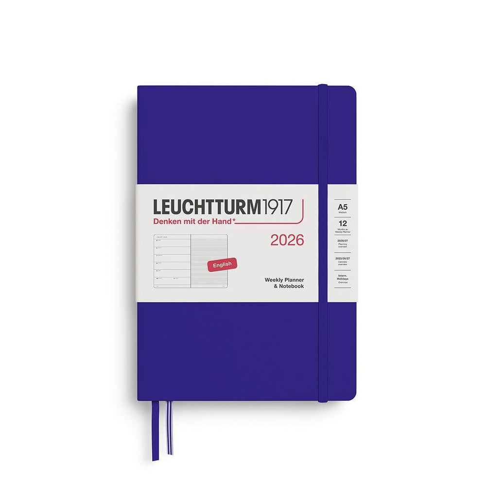 LCHT Agenda A5 Semainier & Carnet Ligné Rigide en Anglais-Agenda-Leuchtturm 1917-2026-Ink-A5-Papeterie du Dôme