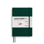 LCHT Agenda A5 Semainier & Carnet Ligné Souple - Anglais-Agenda-Leuchtturm 1917-2026-Forest green-A5-Papeterie du Dôme