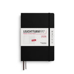 LCHT Agenda A5 Semainier & Carnet Pointillés Rigide - Anglais-Agenda-Leuchtturm 1917-2026-Noir-A5-Papeterie du Dôme
