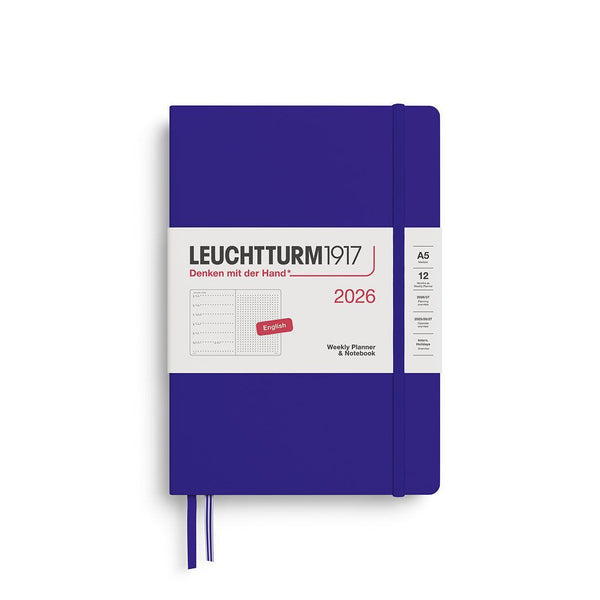 LCHT Agenda A5 Semainier & Carnet Pointillés Rigide - Anglais-Agenda-Leuchtturm 1917-2026-Ink-A5-Papeterie du Dôme