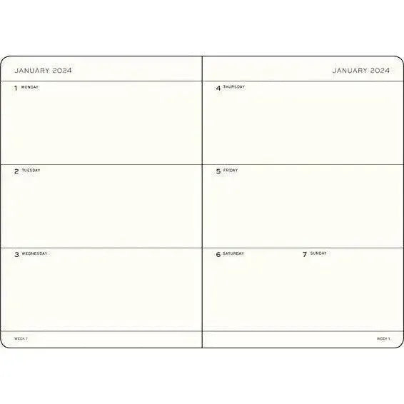 LCHT Agenda A6 Semainier Souple - Anglais-Agenda-Leuchtturm 1917-Papeterie du Dôme