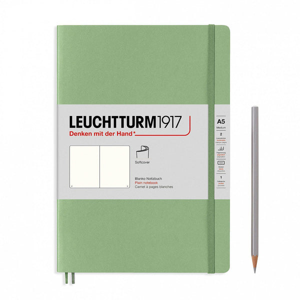 LCHT Carnet A5 Souple Blanc-Carnet-Leuchtturm 1917-Sauge-A5-Blanc-Papeterie du Dôme