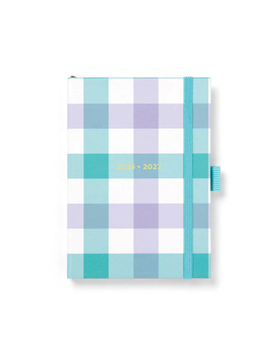 Letts Agenda Gingham A6 Semainier Académique-Agenda-Letts-2026-2027-Aqua-Papeterie du Dôme