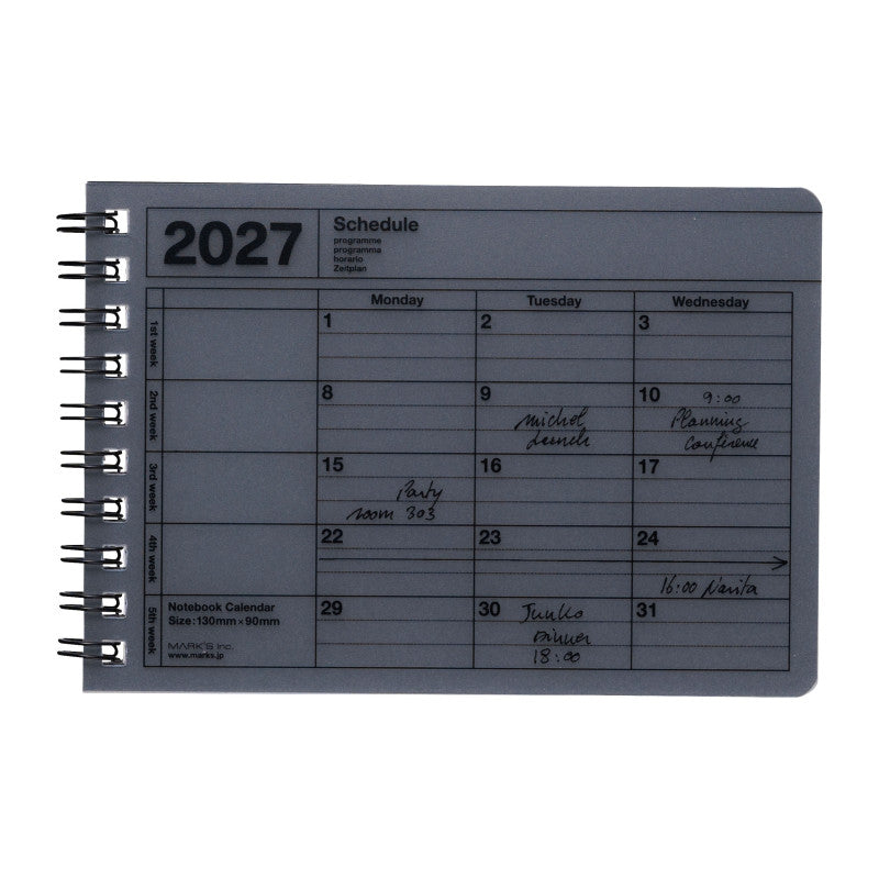 MARK'S Notebook Calendar-Calendrier-Mark's-2027-Extra Small-Noir-Papeterie du Dôme