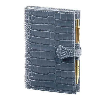 MGN Agenda Organiseur SK12 Croco Savannah Patte-Mignon-Bleu Acier-Papeterie du Dôme