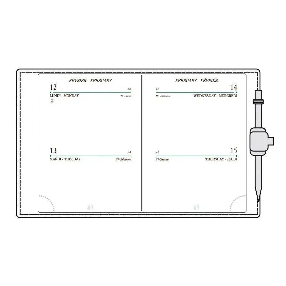 MGN Recharge Agenda A10R 2J/P Cousue-Recharge Agenda-Mignon-Papeterie du Dôme