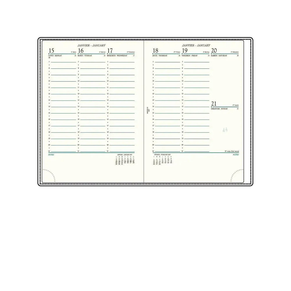 MGN Recharge Agenda A22R Sem/2P Cousue avec Répertoire-Recharge Agenda-Mignon-Papeterie du Dôme