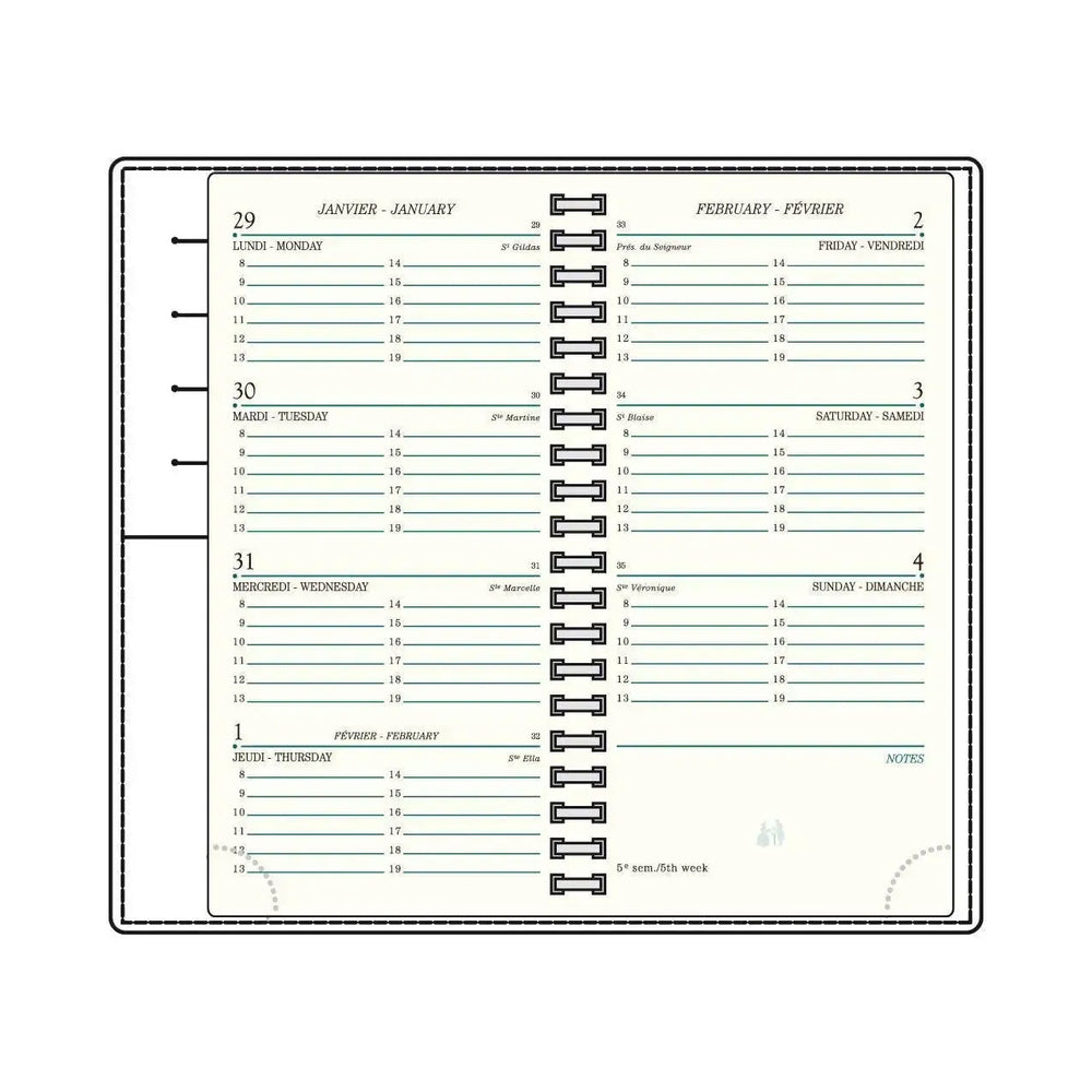 MGN Recharge Agenda AS16R Semainier Spiralée + Planning-Recharge Agenda-Mignon-Papeterie du Dôme