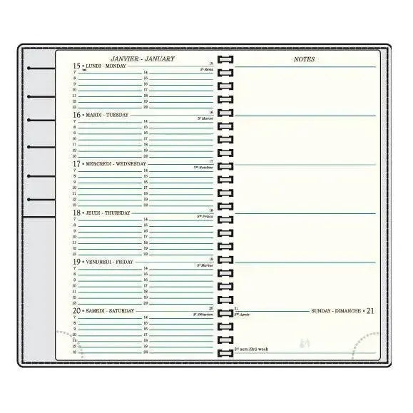 MGN Recharge Agenda AS18R Semaine/1Page + Notes Spiralé avec Atlas et Répertoire-Recharge Agenda-Mignon-Papeterie du Dôme