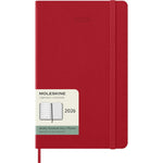 MSK Agenda Semainier & Carnet Rigide 12 mois-Agenda-Moleskine-2026-Rouge-Large 13x21-Papeterie du Dôme