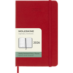 MSK Agenda Semainier & Carnet Rigide 12 mois-Agenda-Moleskine-2026-Rouge-Pocket 9x14-Papeterie du Dôme