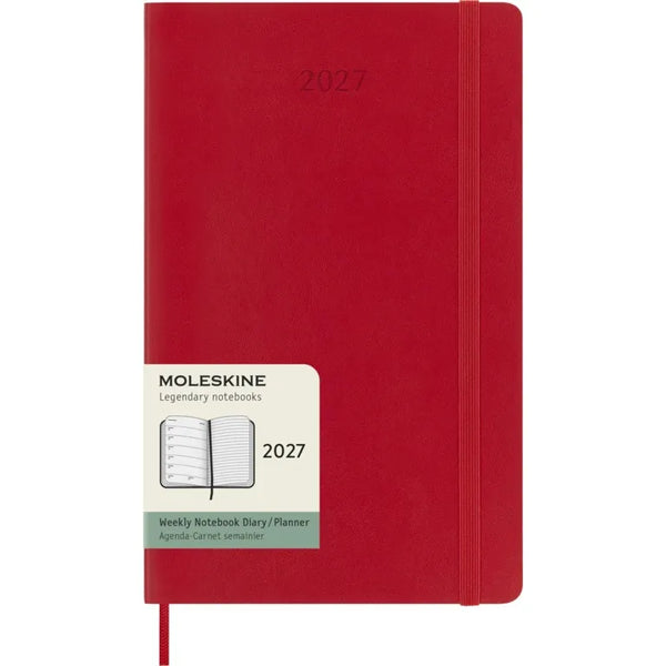 MSK Agenda Semainier & Carnet Souple 12 mois-Agenda-Moleskine-2027-Rouge-Large 13x21-Papeterie du Dôme