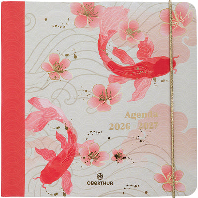 OBE Agenda Semainier Scolaire Carré Sakura-Agenda-Oberthur-2026-2027-Poissons-Papeterie du Dôme