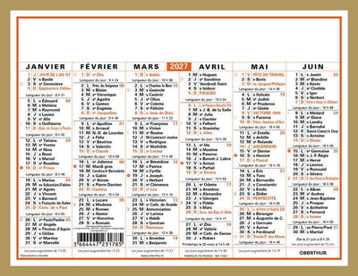 OBE Calendrier Classic 12,5x17-Calendrier-Oberthur-Papeterie du Dôme