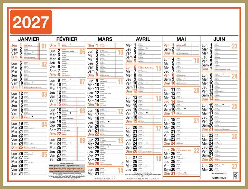OBE Calendrier Classic 43x33,5-Calendrier-Oberthur-Papeterie du Dôme