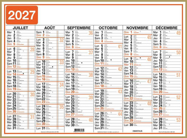 OBE Calendrier Classic 52x40,5-Calendrier-Oberthur-Papeterie du Dôme
